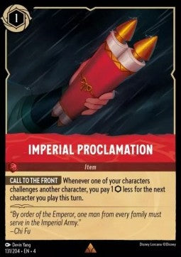 Lorcana Ursula's Return 131/204 Imperial Proclamation Foil