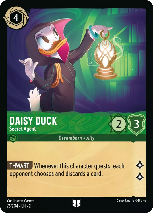 Lorcana Rise of the Floodborn 076/204 Daisy Duck Secret Agent