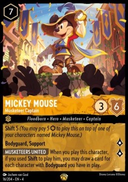 Lorcana Ursula's Return 016/204 Mickey Mouse Musketeer Captain