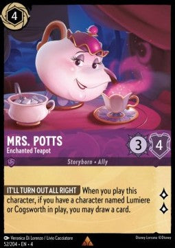 Lorcana Ursula's Return 052/204 Mrs. Potts Enchanted Teapot