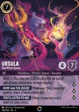 Lorcana Ursula's Return 208/204 Ursula Sea Witch Queen Enchanted Rare