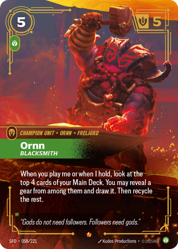 Riftbound Spiritforged 058/221 Ornn Blacksmith