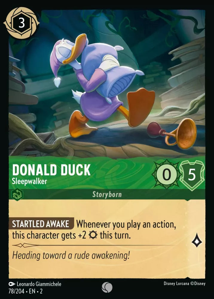 Lorcana Rise of the Floodborn 078/204 Donald Duck Sleepwalker Foil