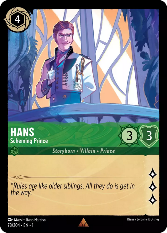 Lorcana The First Chapter 078/204 Hans Scheming Prince Foil