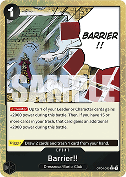 OPTCG The Best PRB01-OP04-095 Barrier!! Extended Art