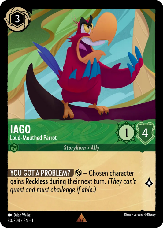 Lorcana The First Chapter 080/204 Iago Loud-Mouthed Parrot Foil