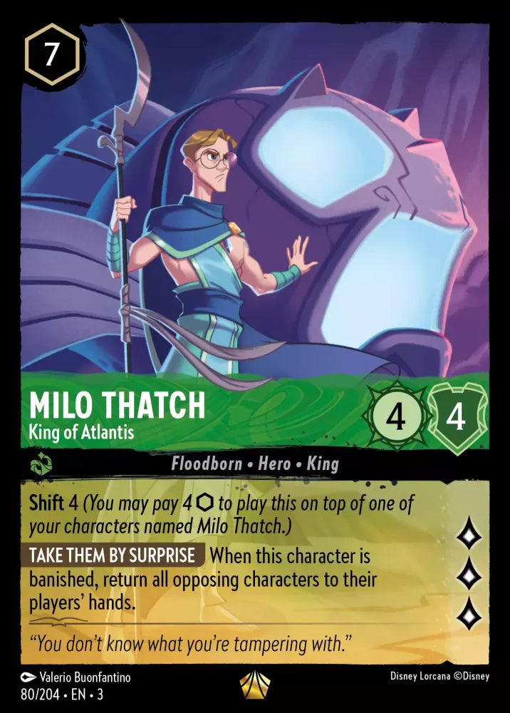 Lorcana Into the Inklands 080/204 Milo Thatch King of Atlantis