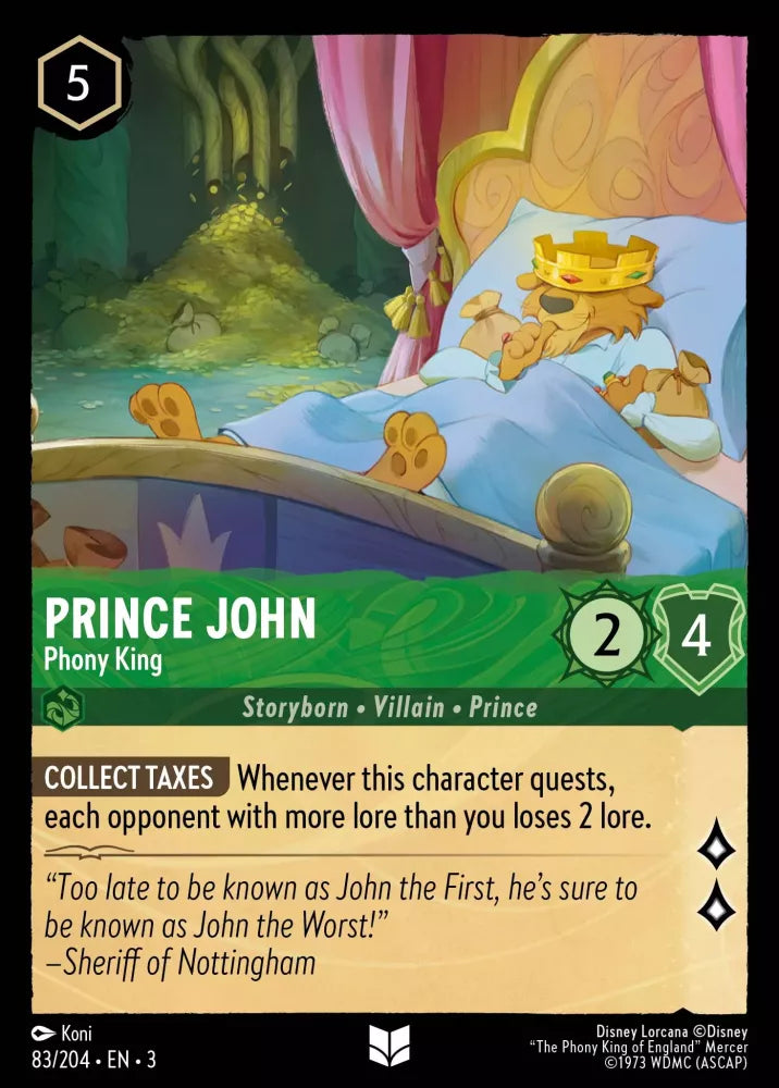 Lorcana Into the Inklands 083/204 Prince John Phony King