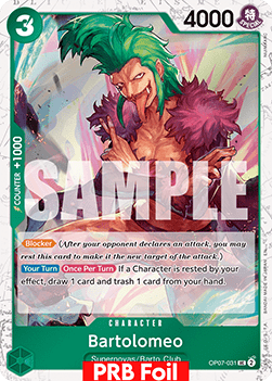 OPTCG The Best Vol.2 PRB02-OP07-031 Bartolomeo PRB Foil