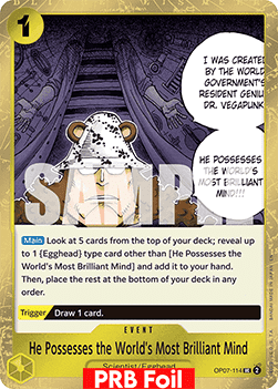 OPTCG The Best Vol.2 PRB02-OP07-114 He Possesses the World's Most Brilliant Mind PRB Foil