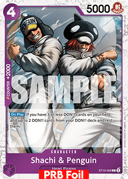 OPTCG The Best Vol.2 PRB02-ST10-008 Shachi & Penguin PRB Foil