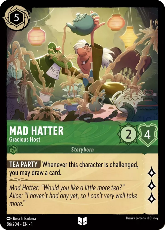 Lorcana The First Chapter 086/204 Mad Hatter Gracious Host Foil