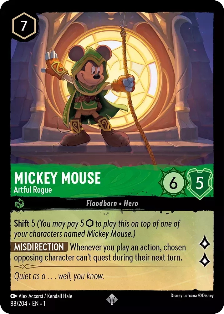 Lorcana The First Chapter 088/204 Mickey Mouse Artful Rogue