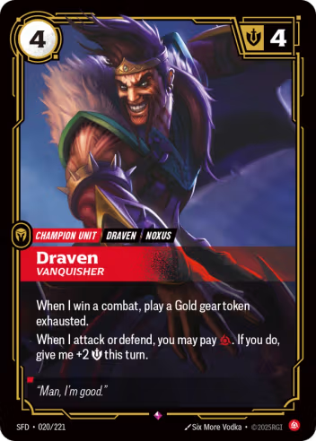 Riftbound Spiritforged 020/221 Draven Vanquisher