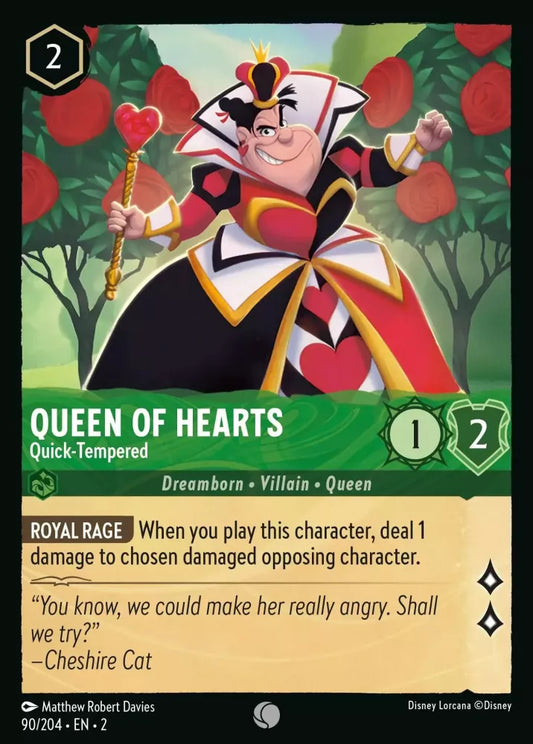 Lorcana Rise of the Floodborn 090/204 Queen of Hearts Quick-Tempered