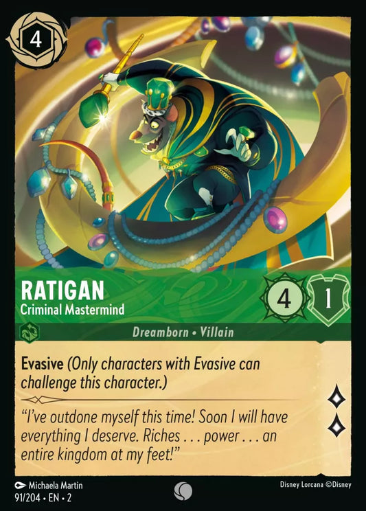 Lorcana Rise of the Floodborn 091/204 Ratigan Criminal Mastermind