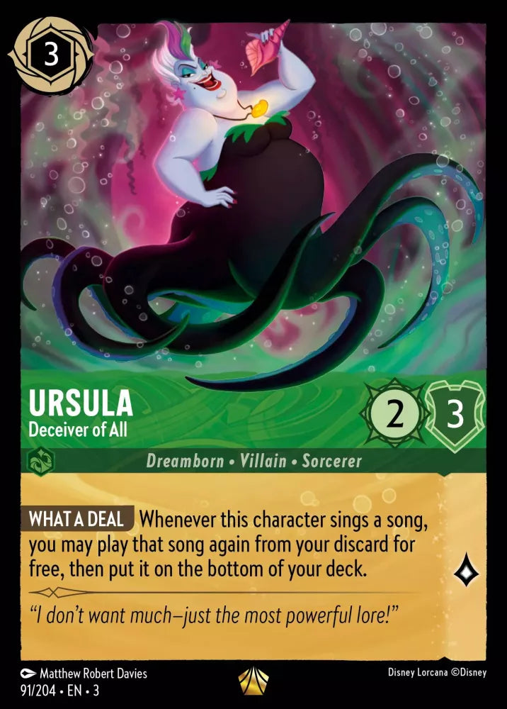 Lorcana Into the Inklands 091/204 Ursula Deceiver of All