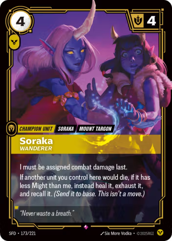 Riftbound Spiritforged 173/221 Soraka Wanderer