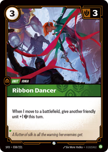 Riftbound Spiritforged 038/221 Ribbon Dancer Foil
