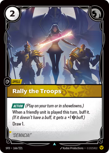 Riftbound Spiritforged 166/221 Rally the Troops Foil