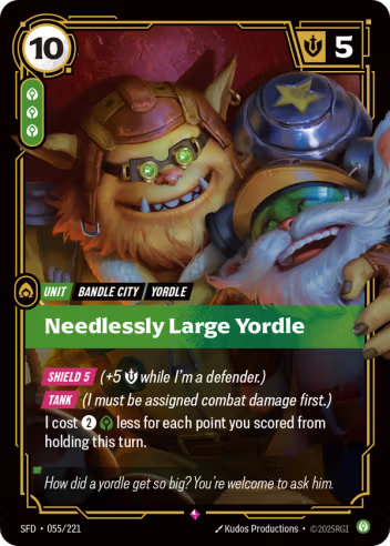 Riftbound Spiritforged 055/221 Needlessly Large Yordle