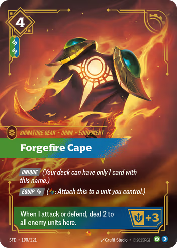 Riftbound Spiritforged 190/221 Forgefire Cape