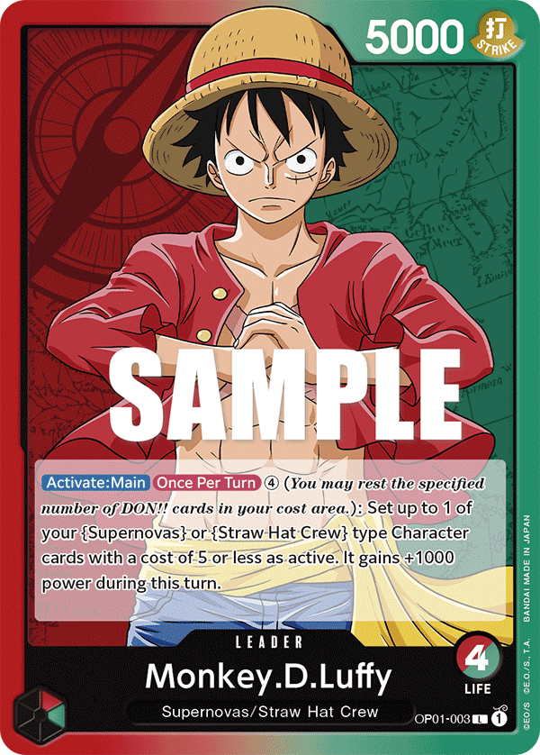 OPTCG Romance Dawn OP01-003 Monkey.D.Luffy (Leader)