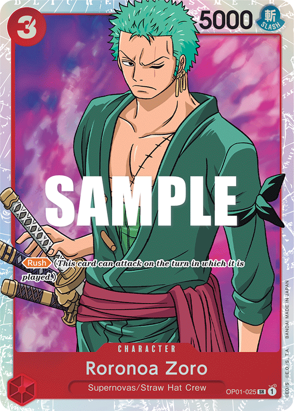 OPTCG Romance Dawn OP01-025 Roronoa Zoro (SR)