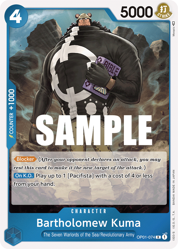 OPTCG Romance Dawn OP01-074 Bartholomew Kuma