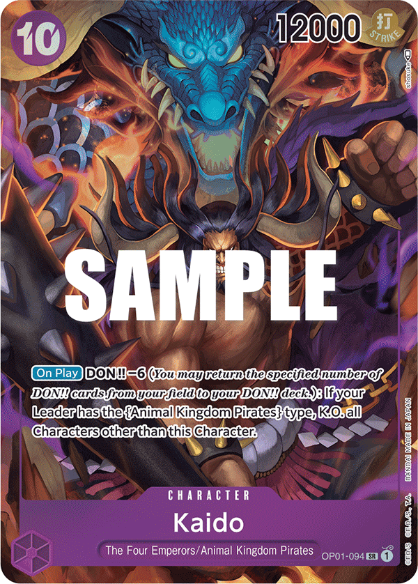 OPTCG Romance Dawn OP01-094 Kaido (SR) Alternate Art