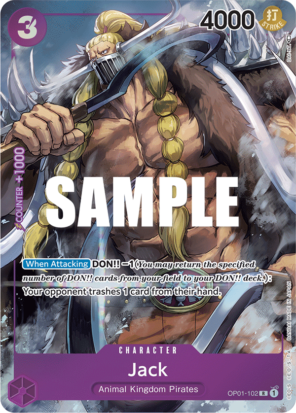 OPTCG Romance Dawn OP01-102 Jack Alternate Art