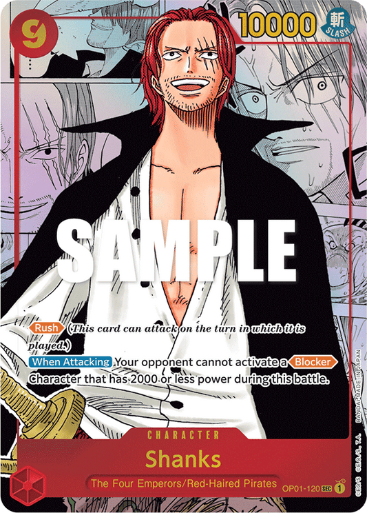 OPTCG Romance Dawn OP01-120 Shanks (SEC) Manga Rare