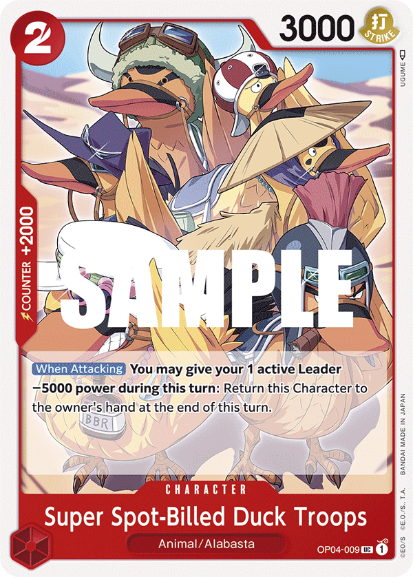 OPTCG Kingdoms of Intrigue OP04-009 Super Spot-Billed Duck Troops