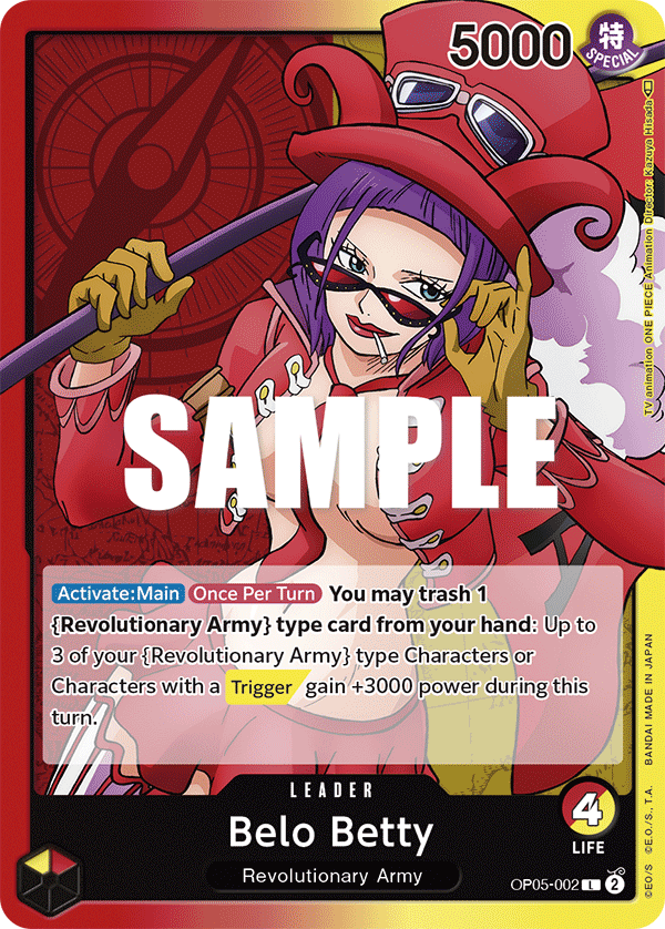 OPTCG Awakening of the New Era OP05-002 Belo Betty (Leader)