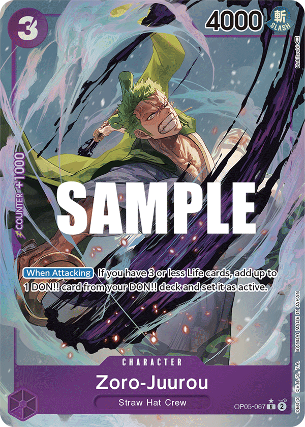 OPTCG Awakening of the New Era OP05-067 Zoro-Juurou Alternate Art