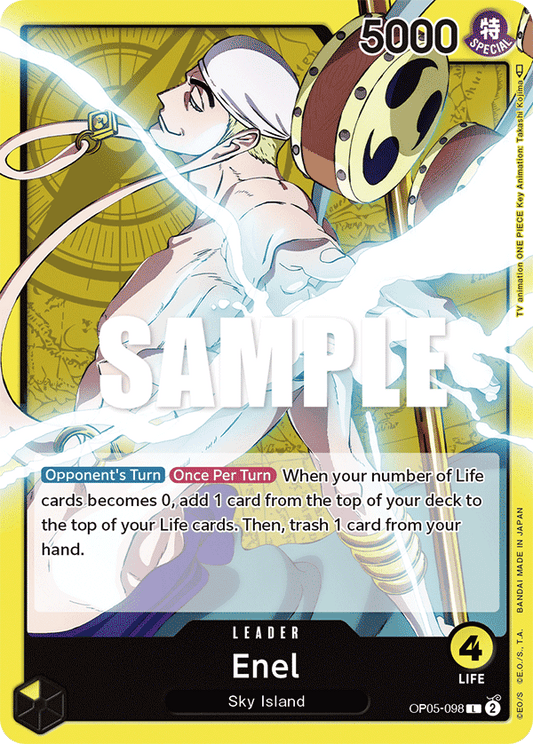 OPTCG Awakening of the New Era OP05-098 Enel (Leader)