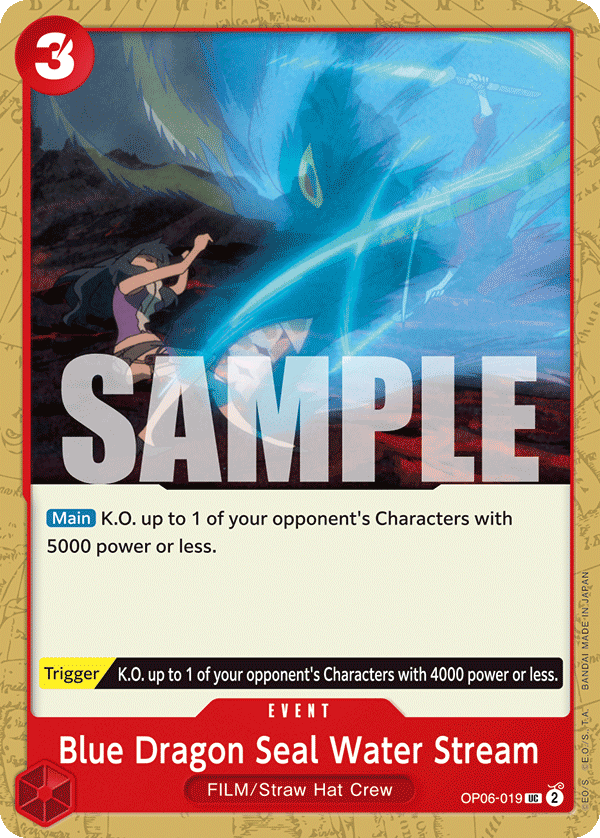OPTCG Wings of the Captain OP06-019 Blue Dragon Seal Water Stream