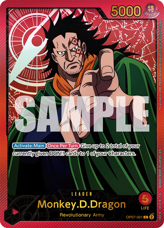 OPTCG Anime 25th Collection OP07-001 Monkey.D.Dragon (Leader) Special Rare