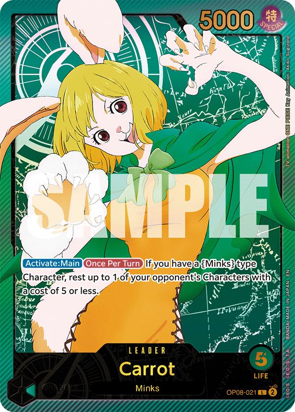 OPTCG Anime 25th Collection OP08-021 Carrot (Leader) Special Rare