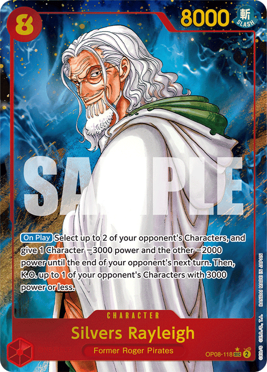 OPTCG Two Legends OP08-118 Silvers Rayleigh (SEC) Alternate Art