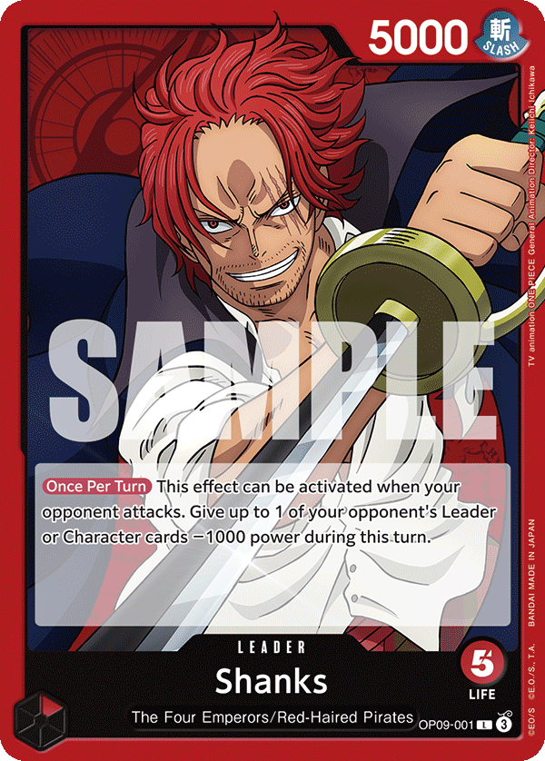 OPTCG Emperors in the New World OP09-001 Shanks (Leader)