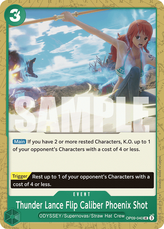 OPTCG Emperors in the New World OP09-040 Thunder Lance Flip Caliber Phoenix Shot