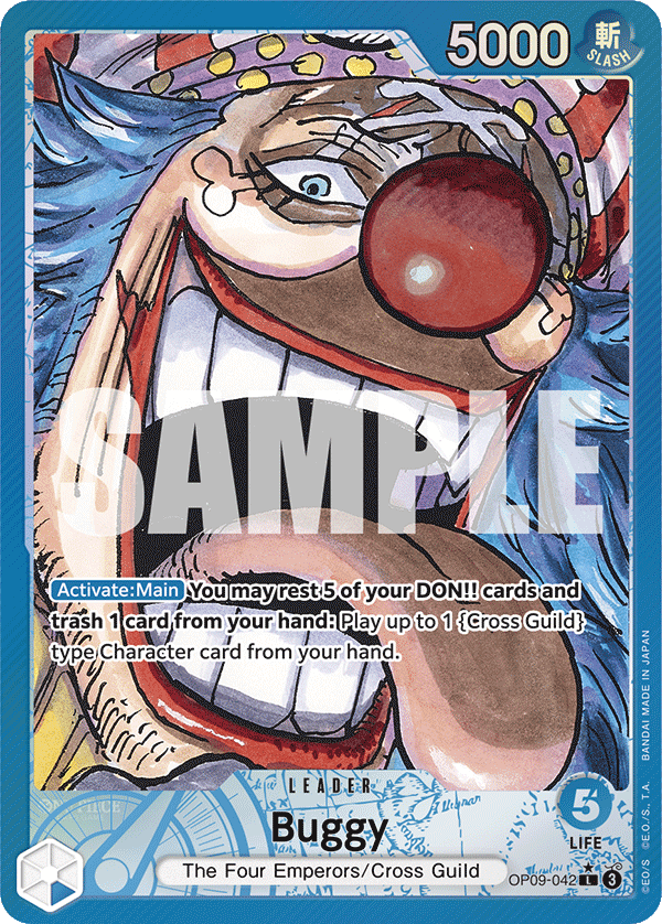 OPTCG Emperors in the New World OP09-042 Buggy (Leader) Alternate Art