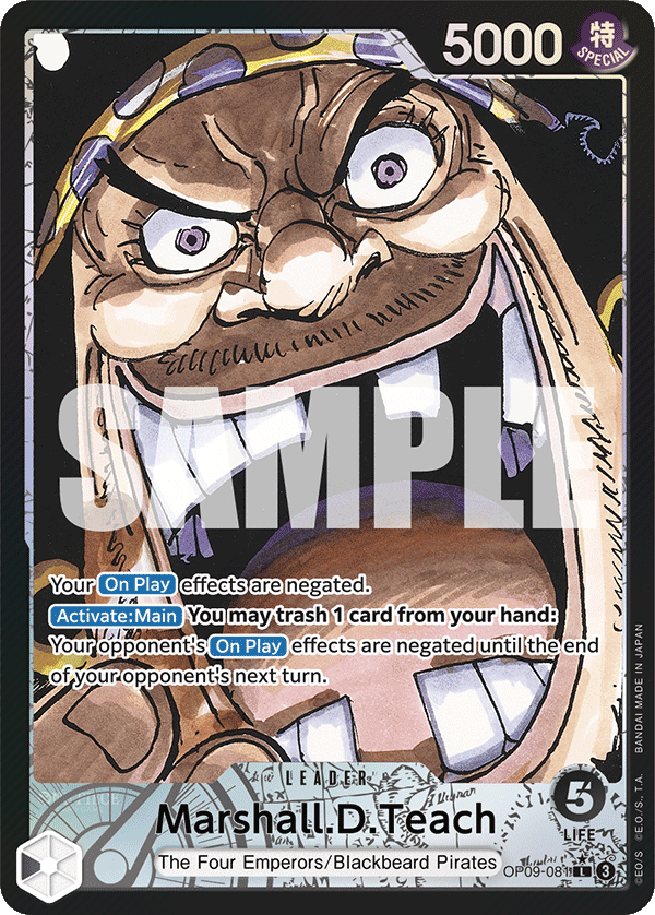 OPTCG Emperors in the New World OP09-081 Marshall.D.Teach (Leader) Alternate Art