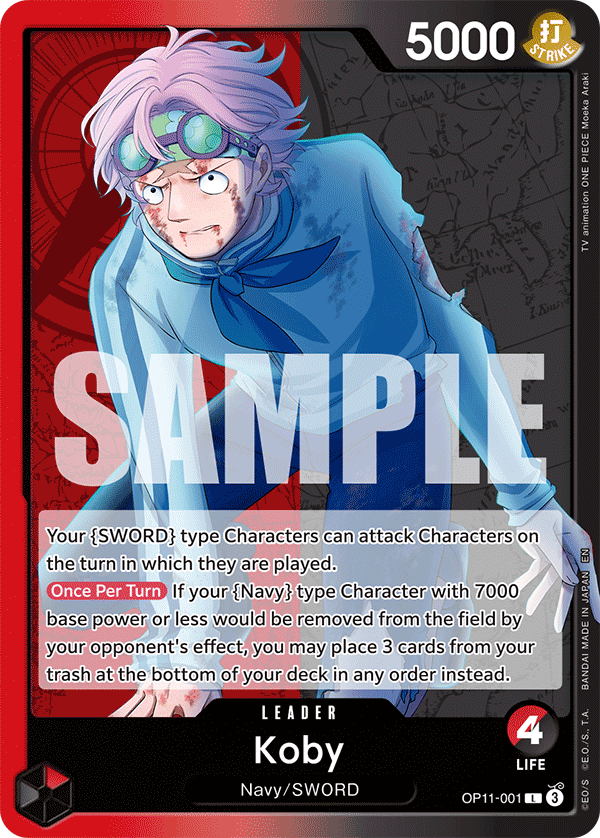 OPTCG A Fist of Divine Speed OP11-001 Koby (Leader)