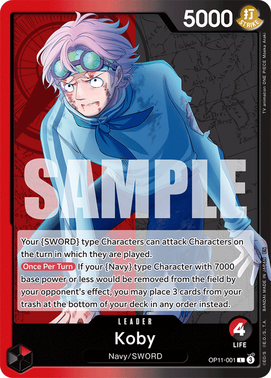 OPTCG A Fist of Divine Speed OP11-001 Koby (Leader)