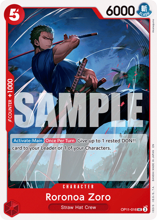 OPTCG A Fist of Divine Speed OP11-016 Roronoa Zoro