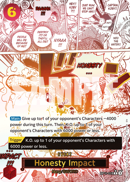 OPTCG A Fist of Divine Speed OP11-018 Honesty Impact Alternate Art