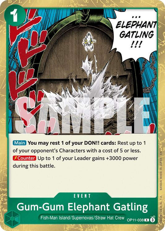 OPTCG A Fist of Divine Speed OP11-038 Gum-Gum Elephant Gatling