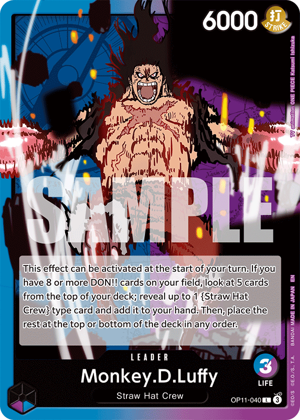 OPTCG A Fist of Divine Speed OP11-040 Monkey.D.Luffy (Leader)